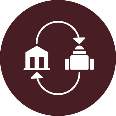 Dairesel ağ simgesi vektör illüstrasyonu