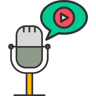 Medya podcast 'inin vektör illüstrasyonu