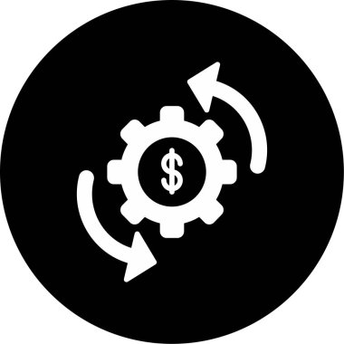 dişli ve dolar işareti web simgesi basit illüstrasyon