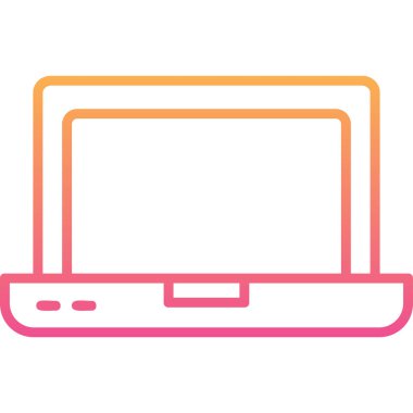 dizüstü bilgisayar simgesi, vektör illüstrasyonu basit tasarım