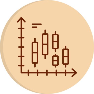 Candlestick Grafik simgesi, vektör illüstrasyonu basit tasarım
