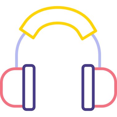 Kulaklık. Web simgesi basit illüstrasyon 