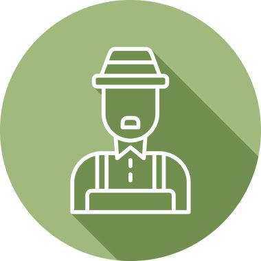 Erkek çiftçi simgesi, vektör illüstrasyonu basit tasarım