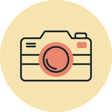 Fotoğraf makinesi simgesi, vektör illüstrasyonu. düz tasarım biçimi              