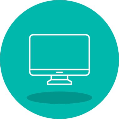 Bilgisayar monitörü. Web simgesi basit illüstrasyon 