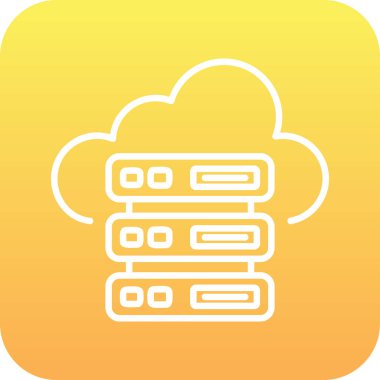 Bulut Sunucusu simgesi, vektör illüstrasyonu basit tasarım