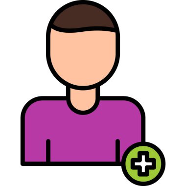 Tıbbi haç simgesi olan adam, vektör illüstrasyonu 