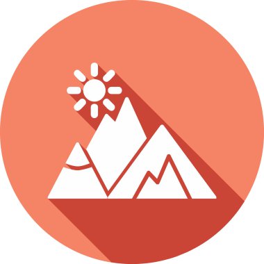 Dağlar. Web simgesi basit illüstrasyon  