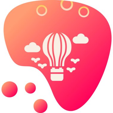 sıcak hava balonu simgesi, vektör illüstrasyonu 