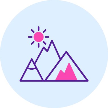 Dağlar. Web simgesi basit illüstrasyon  