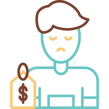 Çocuk kaçakçılığı. Web simgesi vektör illüstrasyonu