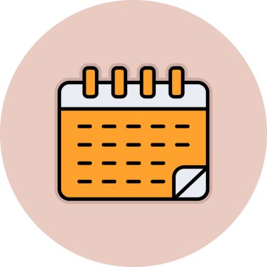 Takvim simgesi, vektör illüstrasyonu basit tasarım