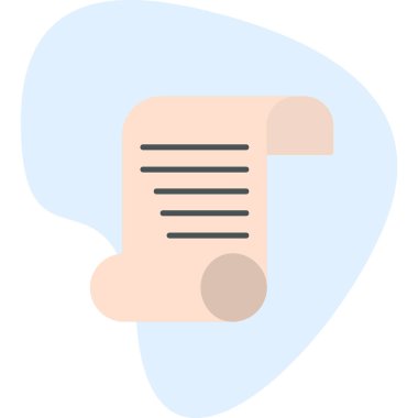 Kağıt parşömen. Web simgesi basit illüstrasyon                