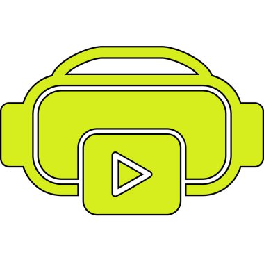 vr gözlük simgesi vektör illüstrasyonu