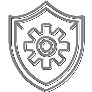 vites işaretli kalkan, vektör çizimi basit tasarım