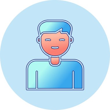  Erkek kullanıcı. Web simgesi basit illüstrasyon