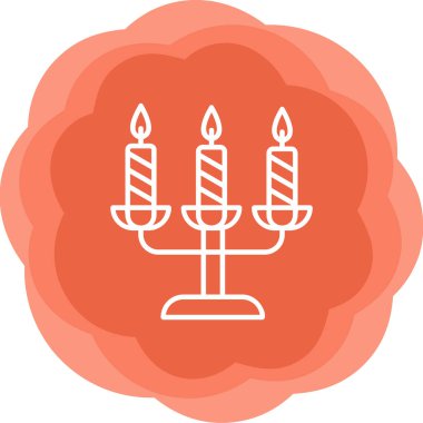 Bir şamdan ağ simgesinin vektör illüstrasyonu 