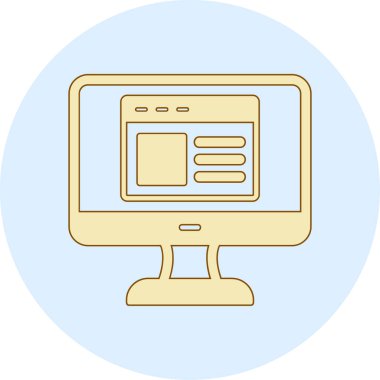 Web sitesi işareti, vektör illüstrasyonlu blog simgesi, bilgisayar ekranı