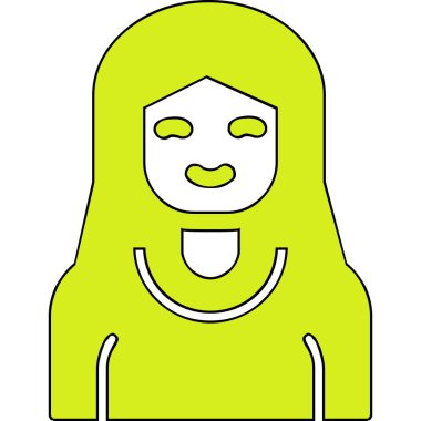 kız ana hatları ikon vektör illüstrasyonu 