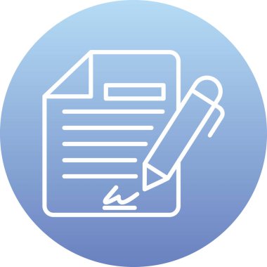 Sözleşme simgesi imzalama, basit vektör illüstrasyonu