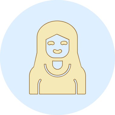 kız ana hatları ikon vektör illüstrasyonu 