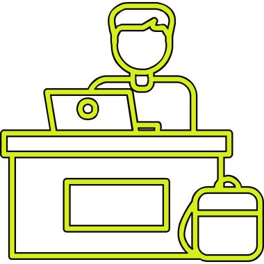 ofis çalışanı simgesi vektör illüstrasyon