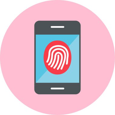 Parmak izi simgesi vektör çizelgesine sahip akıllı telefon