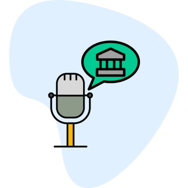 Hükümet Podcast vektör illüstrasyonu  