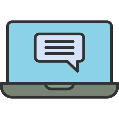 Çevrimiçi İletişim simgesi vektör illüstrasyonu