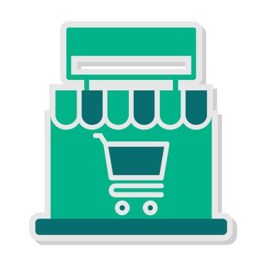 Alışveriş. Web simgesi basit illüstrasyon 