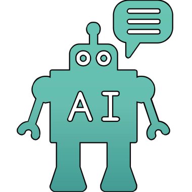  Chatbot simgesi, vektör illüstrasyonu basit tasarım