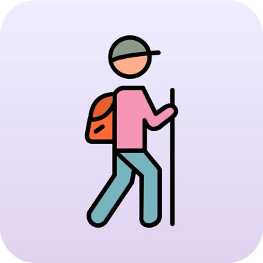 Yürüyüş man web simgesi vektör illüstrasyonu 