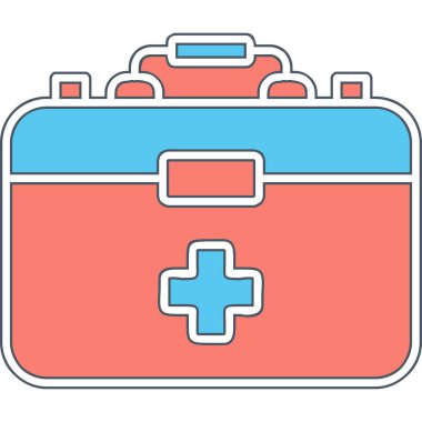 İlk Yardım Kit web simgesi, vektör illüstrasyonu 
