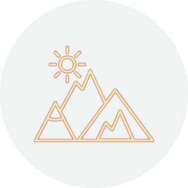 Dağlar. Web simgesi basit illüstrasyon  