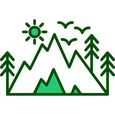 dağ simgesinin vektör illüstrasyonu