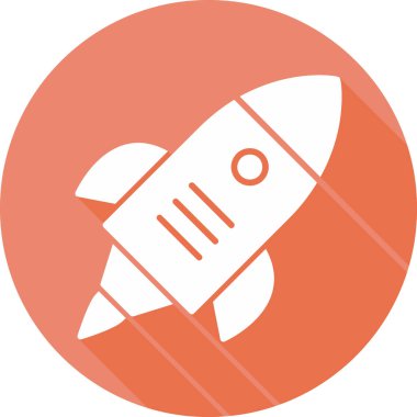 Roket. Web simgesi basit illüstrasyon 