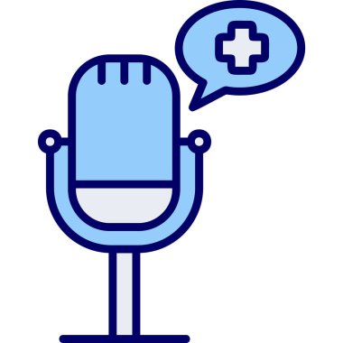 Sağlık Podcast ikonu vektör illüstrasyonu  