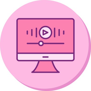 Müzik Video simgesinin vektör illüstrasyonu