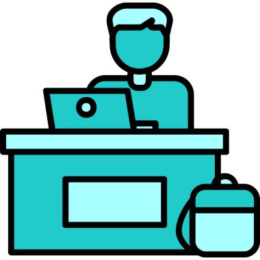 ofis çalışanı simgesi vektör illüstrasyon