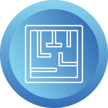 Labirent, labirent, ikon vektör illüstrasyonu