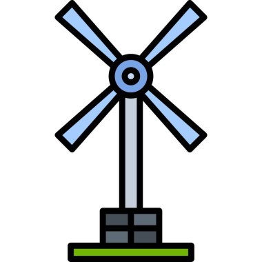 Yel değirmeni ikonu vektör illüstrasyonu