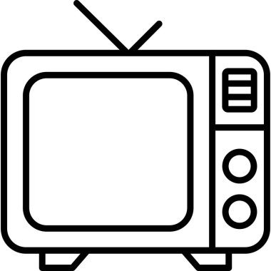 televizyon web simgesi, vektör çizim 