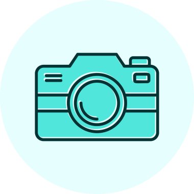 Fotoğraf makinesi simgesi, vektör illüstrasyonu. düz tasarım biçimi              