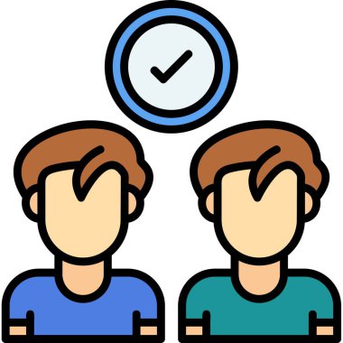 İş adamları simge vektör illüstrasyonuyla tanışıyor