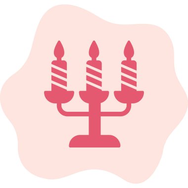 Bir şamdan ağ simgesinin vektör illüstrasyonu 