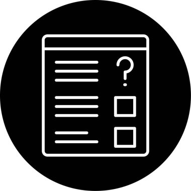 Quiz web simgesi vektör illüstrasyonu