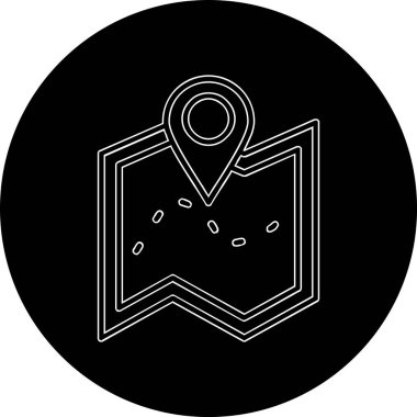 harita simgesinin vektör illüstrasyonu 