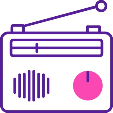 Radyo. Web simgesi basit illüstrasyon 