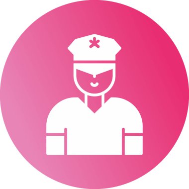 Güvenlik subayı simgesi, vektör illüstrasyonu basit tasarım