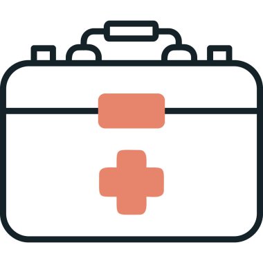 İlk Yardım Kit web simgesi, vektör illüstrasyonu 